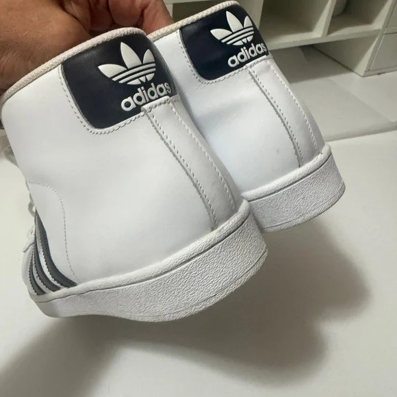 Adidas White and Black High-Top Sneakers